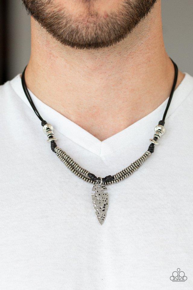 Paparazzi Necklace ~ Off With His ARROWHEAD - Black