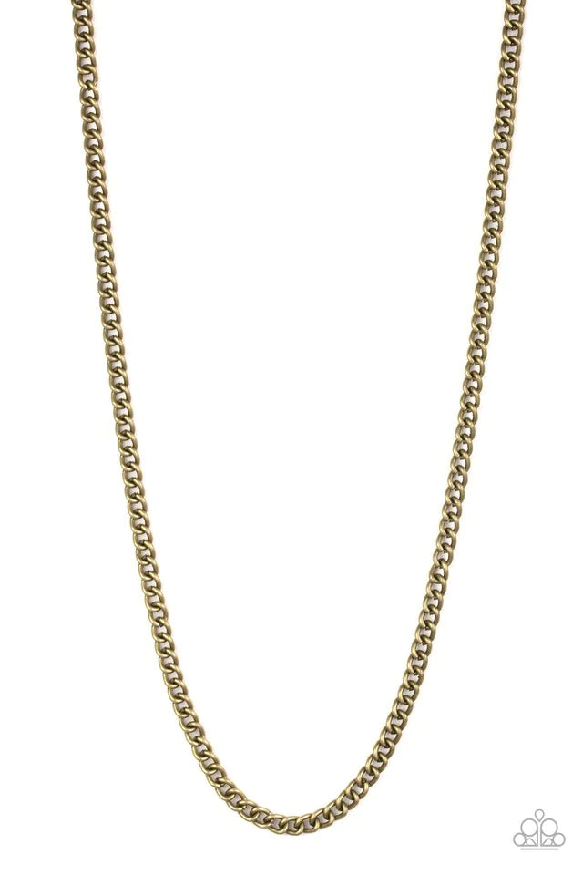 Paparazzi Necklace ~ First Rule Of Fight Club - Brass