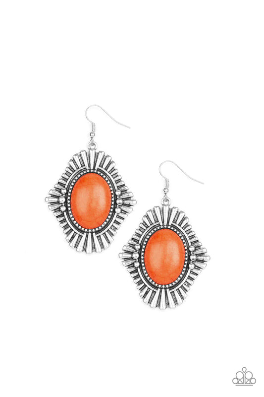 Paparazzi Earring ~ Easy As PIONEER  - Orange