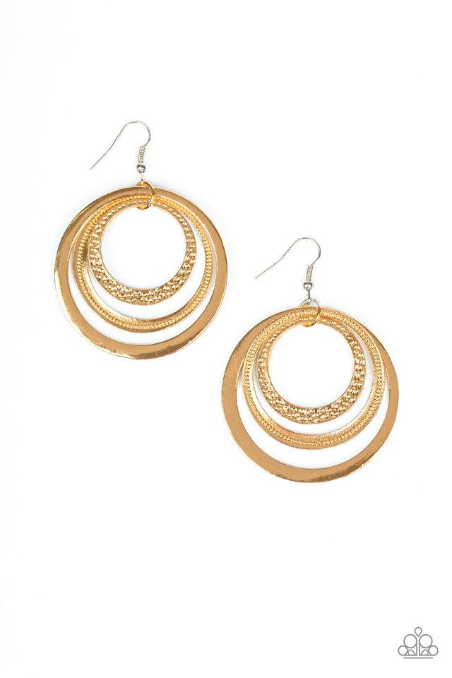 Paparazzi Earring ~ Tempting Texture - Gold