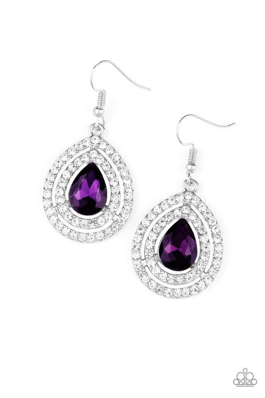 Paparazzi Earring ~ Millionaire Debonair - Purple