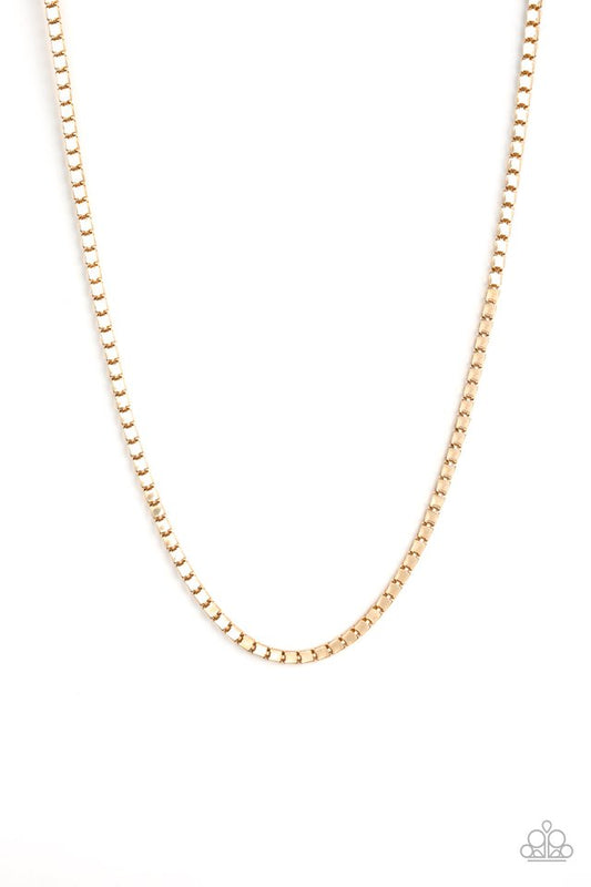 Boxed In - Gold - Paparazzi Necklace Image