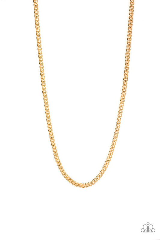 First Rule Of Fight Club - Gold - Paparazzi Necklace Image