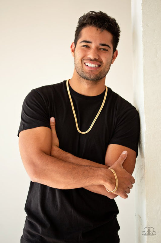 Knockout King - Gold - Paparazzi Necklace Image