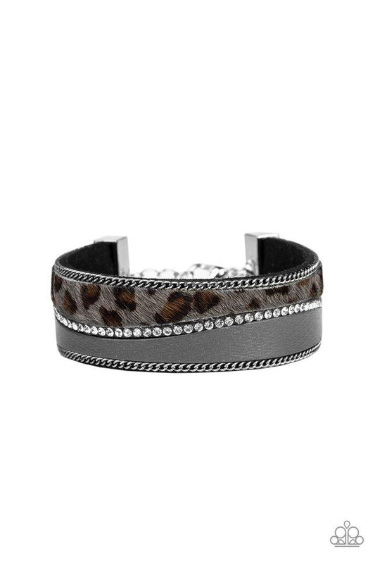 Paparazzi Bracelet ~ Flirtatiously Feline - Silver