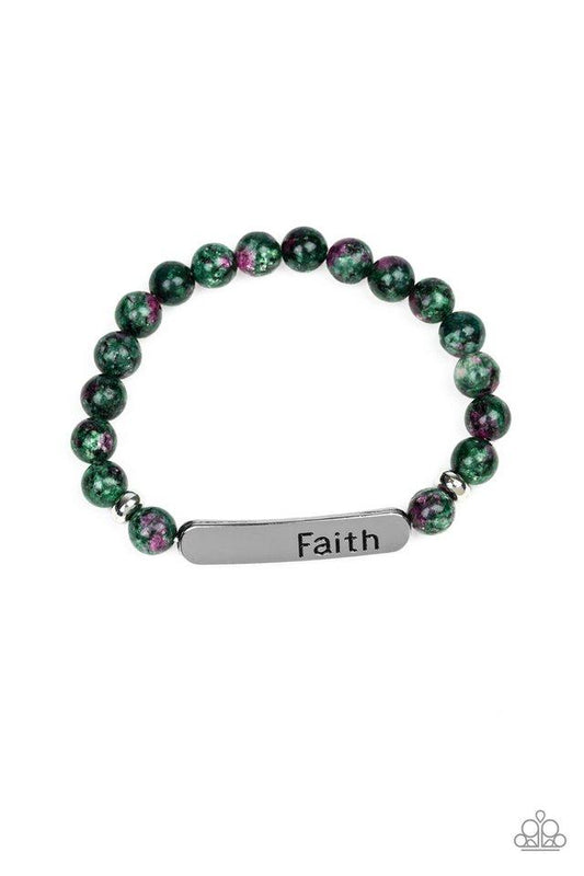 Paparazzi Bracelet ~ Faith In All Things - Green