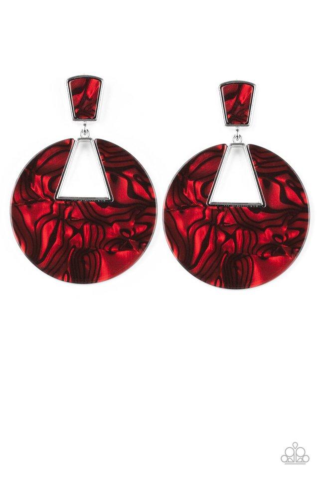 Paparazzi Earring ~ Let HEIR Rip! - Red