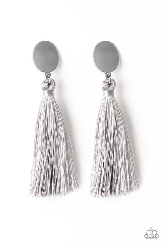 Paparazzi Earring ~ Va Va PLUME - Silver