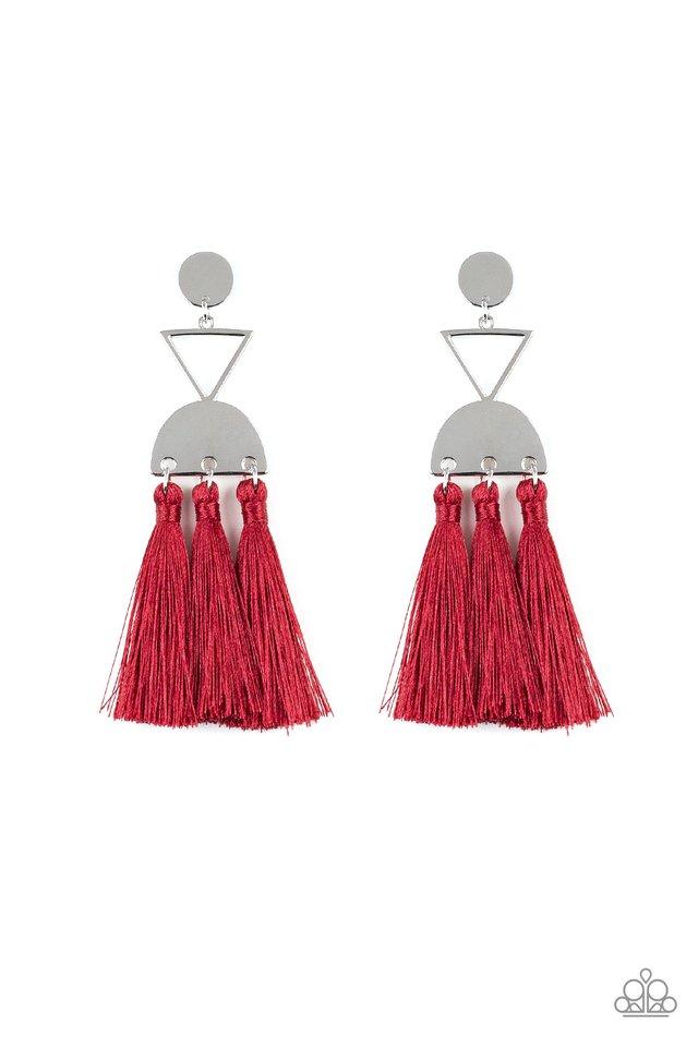 Pendiente Paparazzi ~ Tassel Trippin - Rojo