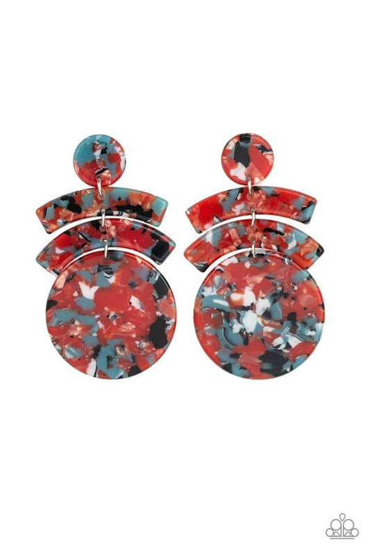 Paparazzi Earring ~ In The HAUTE Seat - Orange