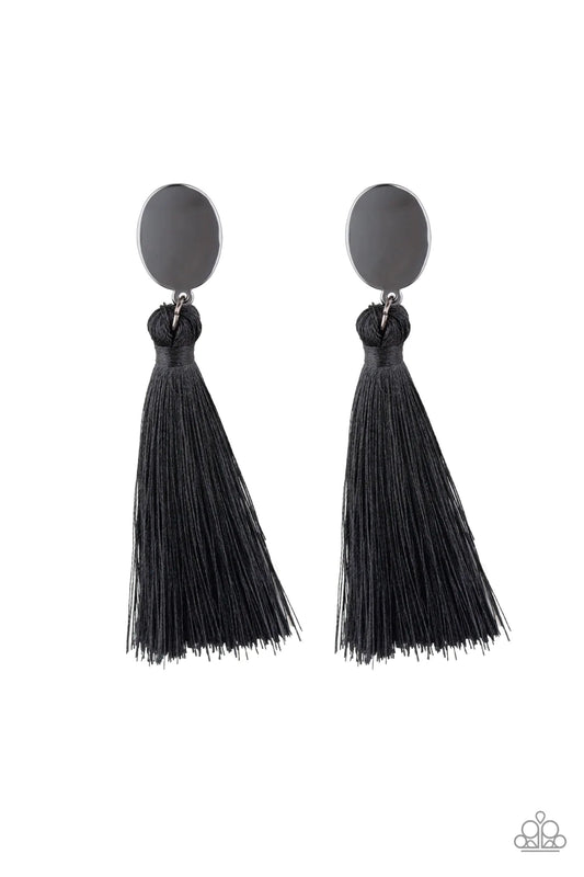 Paparazzi Earring ~ Va Va PLUME - Black