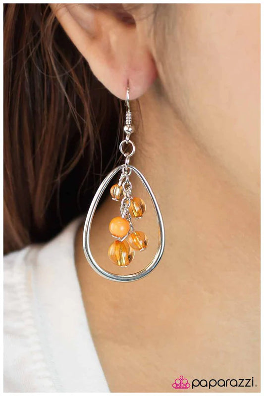 Paparazzi Earring ~ With Flying Colors - Orange