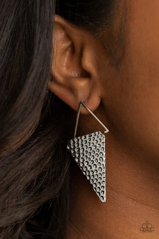 Have A Bite - Silver - Paparazzi Earring Image