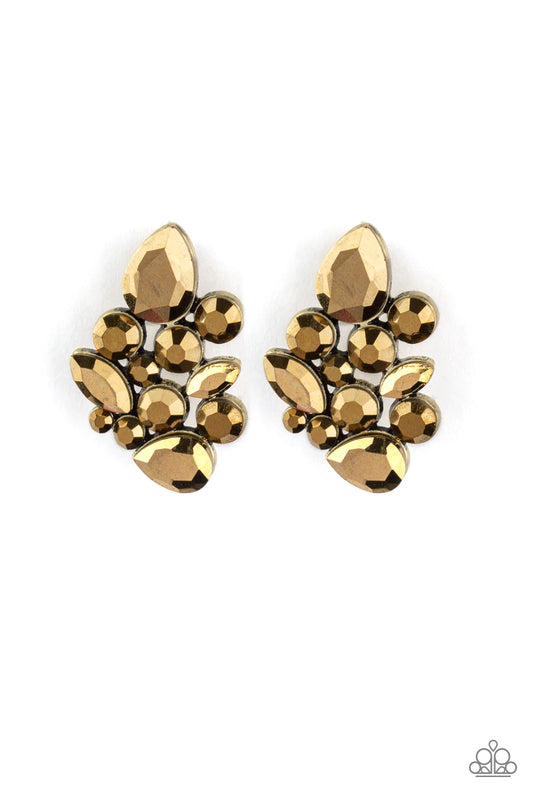 Paparazzi Earring ~ Galaxy Glimmer - Brass