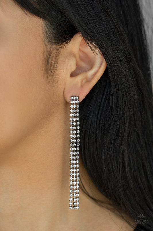 Stellar Starlight - Black - Paparazzi Earring Image