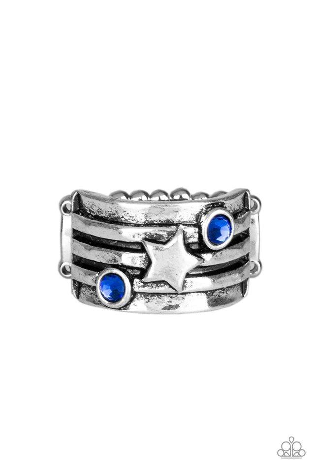 Paparazzi Ring ~ Stars and Stripes - Blue