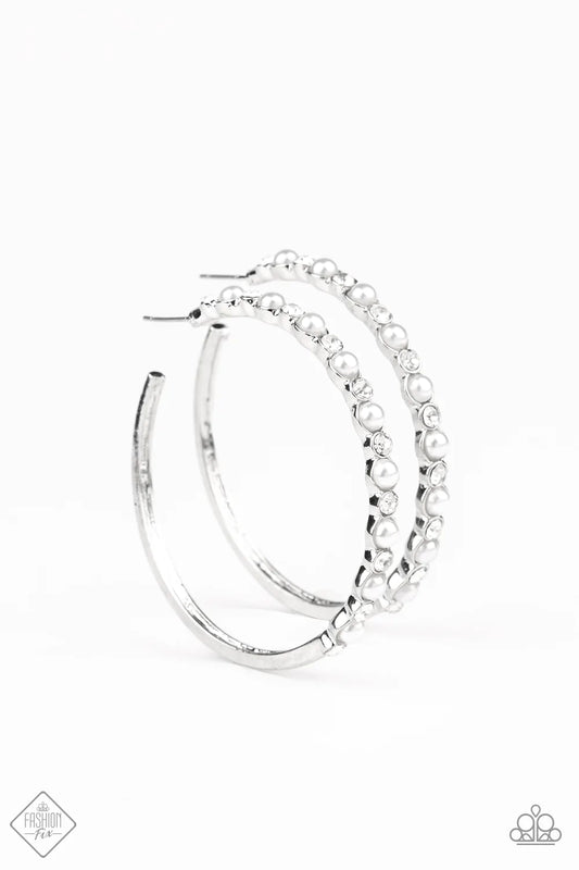 Paparazzi Earring ~ A Sweeping Success  - White