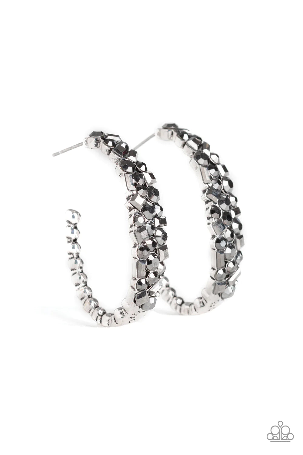 Paparazzi Earring ~ A GLITZY Conscience - Silver