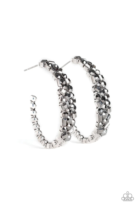 Paparazzi Earring ~ A GLITZY Conscience - Silver