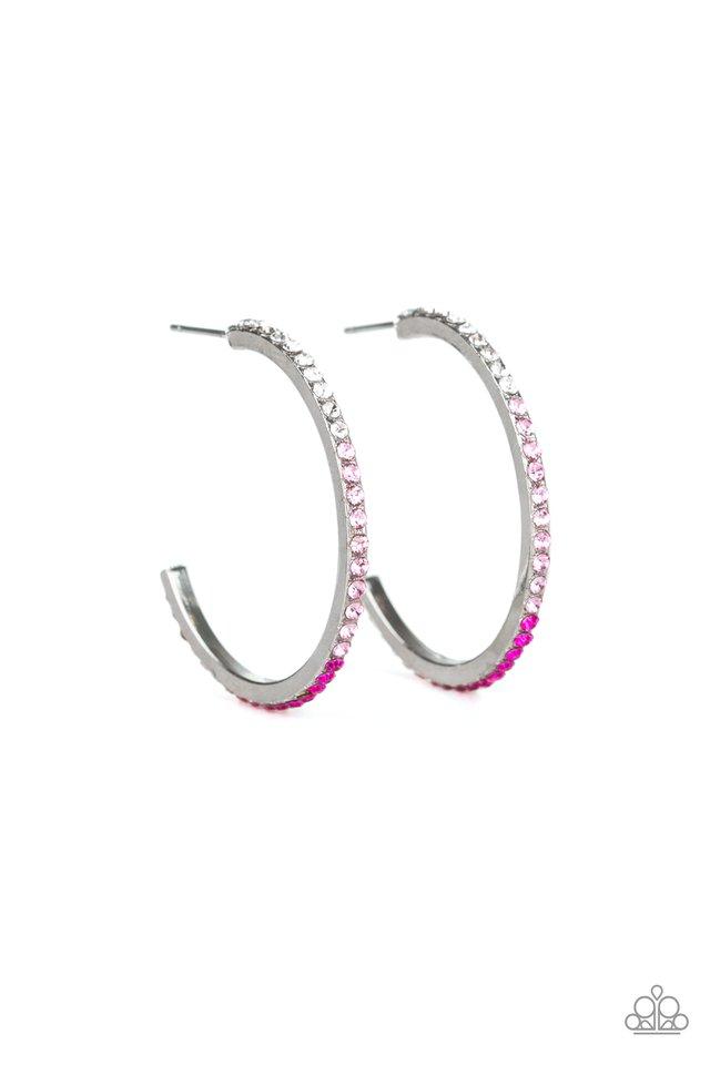 Paparazzi Earring ~ Rhinestone Revamp - Pink