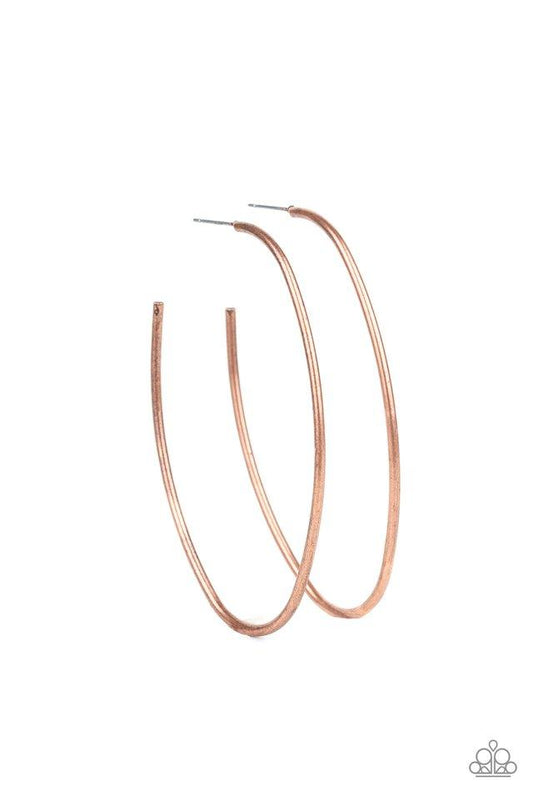 Paparazzi Earring ~ Whoop de Hoop - Copper