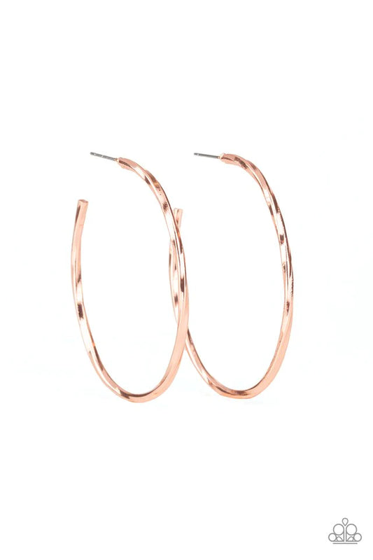 Paparazzi Earring ~ Loop de HOOP - Copper