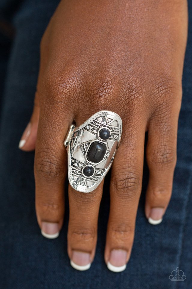 Desert Paint - Black - Paparazzi Ring Image