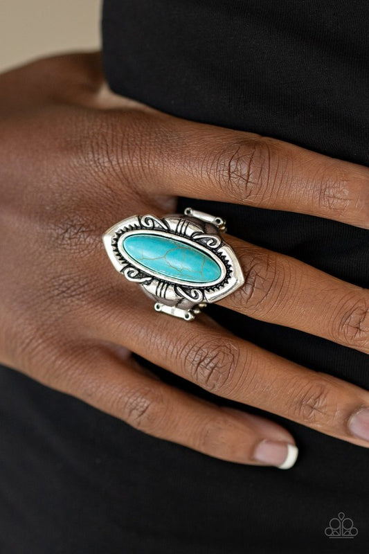 Santa Fe Serenity - Blue - Paparazzi Ring Image