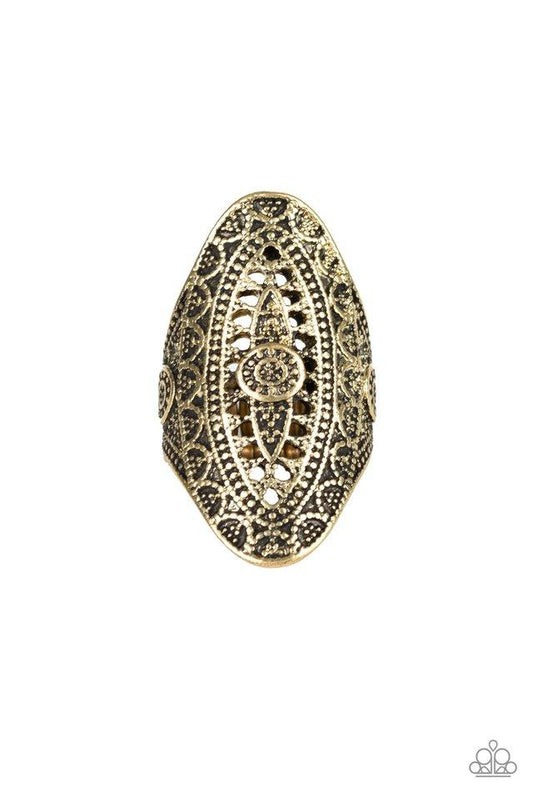 Paparazzi Ring ~ TRIBAL and Tribulation - Brass