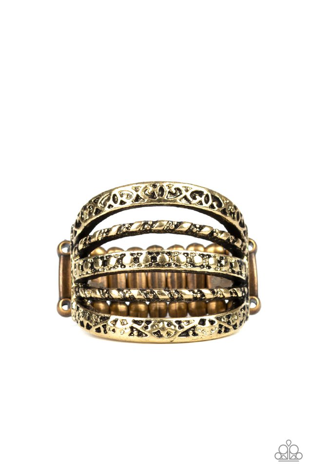 Textile Bliss - Brass - Paparazzi Ring Image