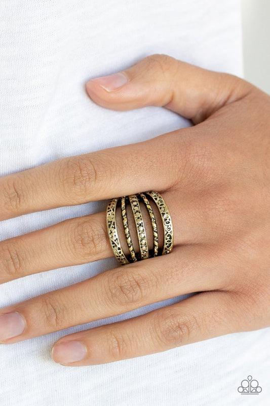 Textile Bliss - Brass - Paparazzi Ring Image