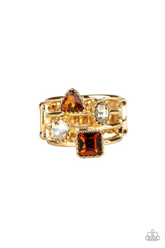 Paparazzi Ring ~ Geo Jazz - Brown