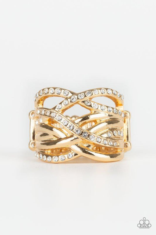 Paparazzi Ring ~ High Rollin - Gold