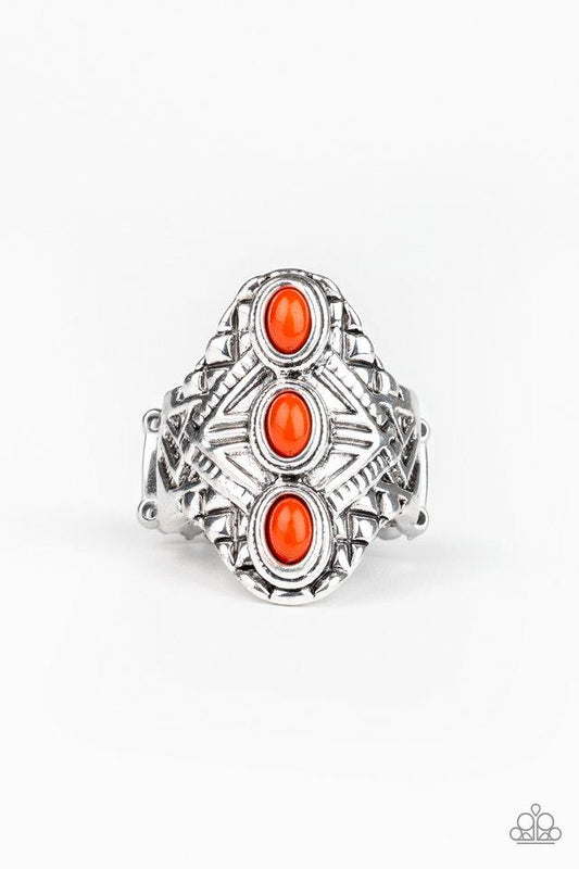 Paparazzi Ring ~ Mayan Motif - Orange