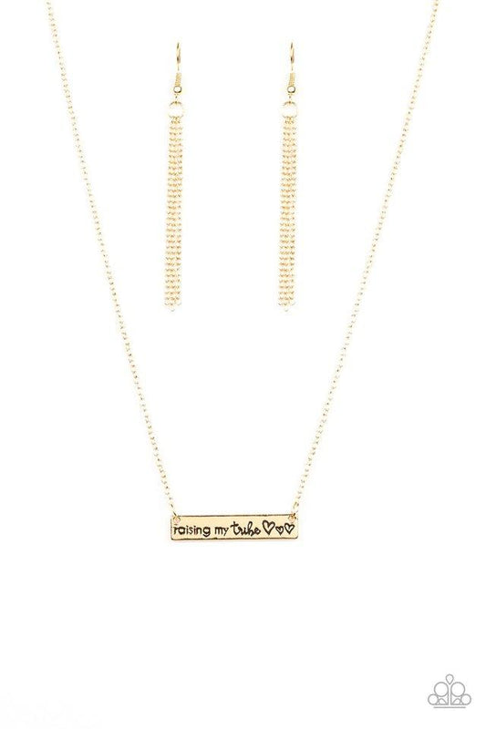 Paparazzi Necklace ~ Raising My Tribe - Gold