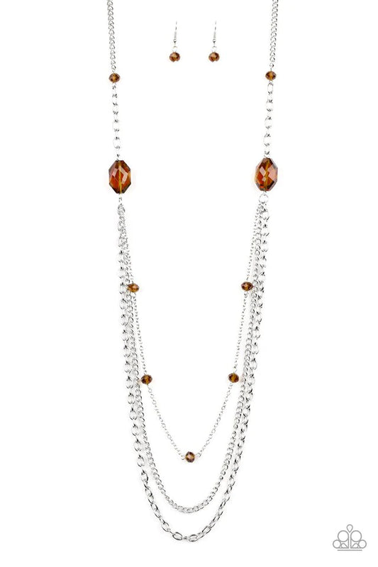 Paparazzi Necklace ~ Dare to Dazzle - Brown