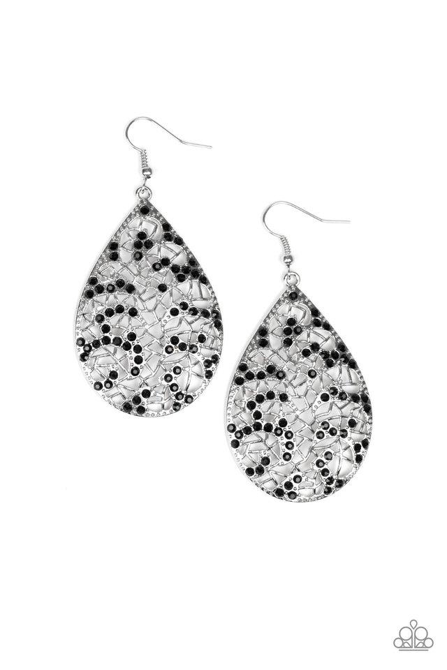 Paparazzi Earring ~ Hustle and Bustle - Black