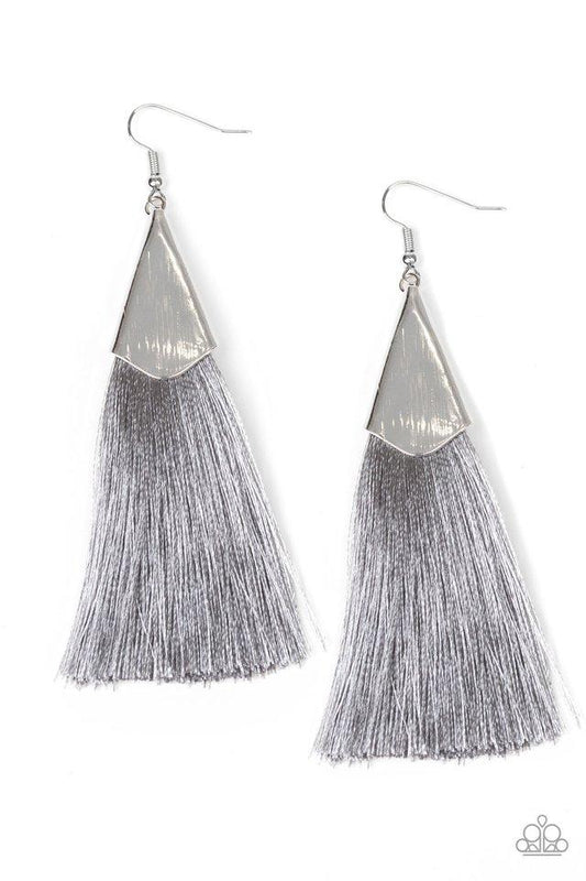 Paparazzi Earring ~ In Full PLUME - Silver