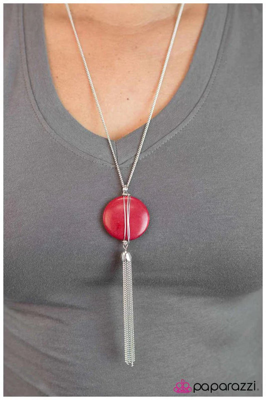 Paparazzi Necklace ~ Sink Like A Stone - Red