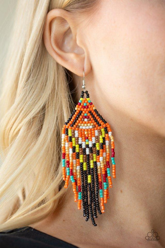 Paparazzi Earring ~ Boho Blast - Black