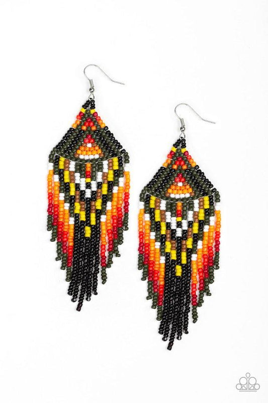 Paparazzi Earring ~ Boho Blast - Green