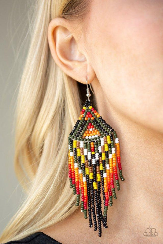 Paparazzi Earring ~ Boho Blast - Green