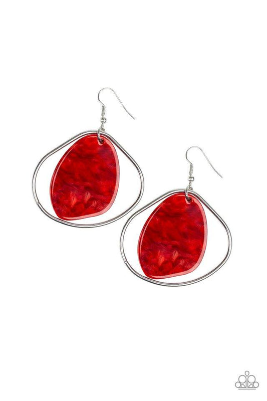 Paparazzi Earring ~ HAUTE Toddy - Red