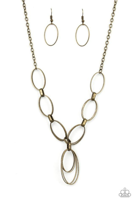 Paparazzi Necklace ~ All OVAL Town - Brass