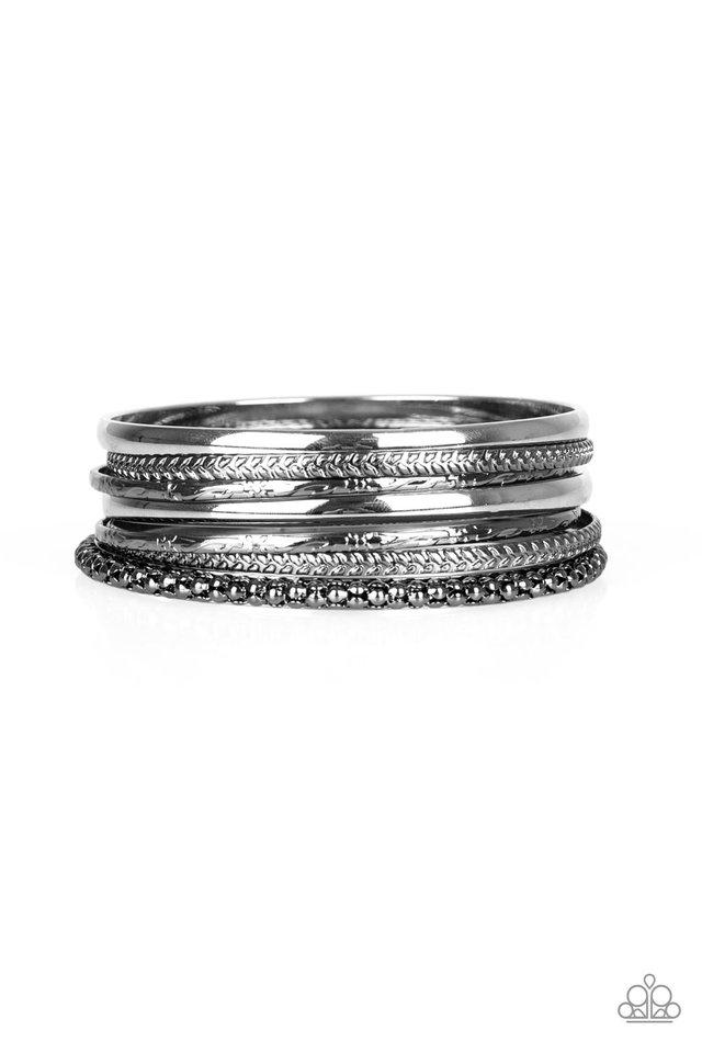 Paparazzi Bracelet ~ Hit The STACK - Black