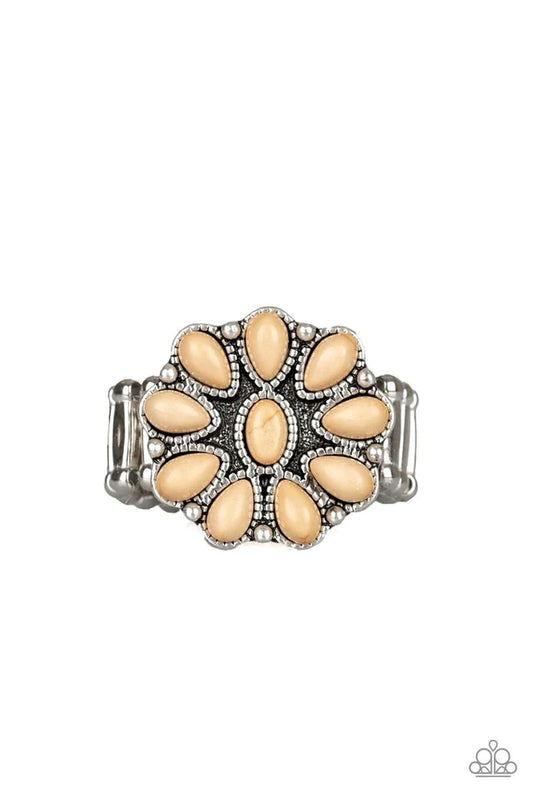 Paparazzi Ring ~ Stone Gardenia - Brown