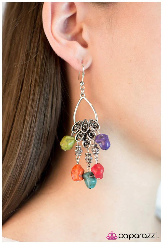 Paparazzi Earring ~ No Stone Unturned - Multi