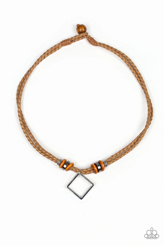 Paparazzi Necklace ~ Pier Square - Brown