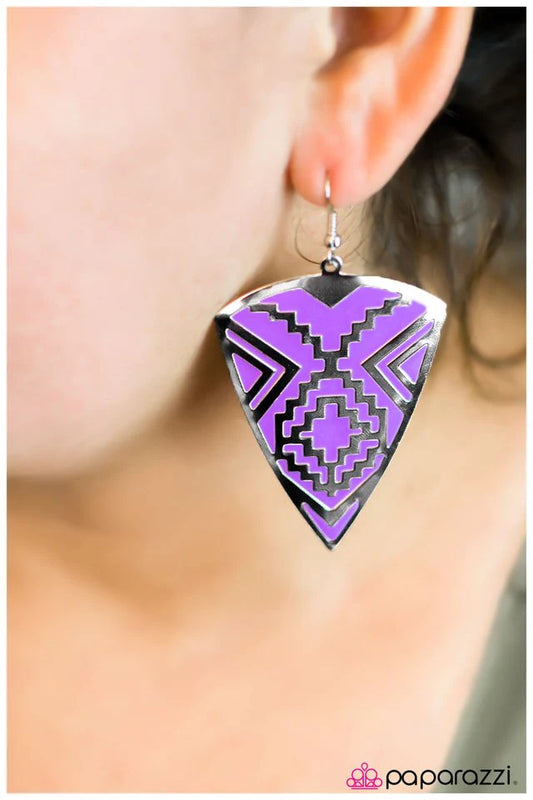 Paparazzi Earring ~ Land Of the Lost - Purple