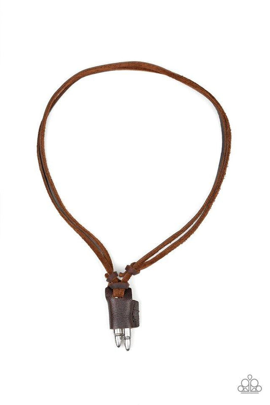 Paparazzi Necklace ~ Dodge a Bullet - Brown